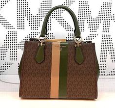 Top Rated Michael Kors Marilyn MK Signature Green Brown multi Medium Satchel Crossbody Bag, Womens Bags Green Michael Kors Crossbody Bag, Michael Kors Green Satchel Bag, Michael Kors Green Travel Bag, Green Michael Kors Travel Bag, Michael Kors Green Bag For Daily Use, Green Michael Kors Bag For Daily Use, Green Brown, Women's Bags, Top Rated