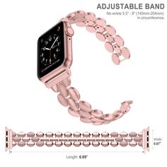 PGold (7) Adjustable Rose Gold Metal Watch Bands, Metal Bracelet Strap Watch Bands, Metal Bracelet Watch Band, Adjustable Round Metal Watch Accessories, Adjustable Round Metal Watch Bands, Watch Bands Women, Apple Watch Bands Fashion, Apple Watch Bands Women, Bracelet Luxury