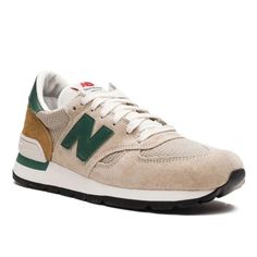 Only Worn Once-Amazing Condition. Purchased In The Boston New Balance Store An Iconic Lifestyle Shoe By The Boston-Based Sneaker Company, The New Balance 990 Arrives In An Understated Colourway Here. This Model Has Been Updated With A Beige Mesh Base With Tonal Suede Overlays Throughout And Is Highlighted By A Green Leather 'N' Logo On The Sides. Composition Outer: Leather 100%, Suede 100% Sole: Rubber 100% Lining: Fabric 100% New Balance Brown Leather Running Shoes, Classic New Balance Sneakers With Gum Sole, Classic New Balance Custom Sneakers With Boost Midsole, Classic Beige New Balance Sneakers, Beige Leather New Balance Sneakers, Beige Leather Running Shoes With Round Toe, Classic New Balance High-top Custom Sneakers, Classic High-top New Balance Custom Sneakers, Classic New Balance Leather Custom Sneakers