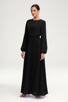 Layana Pleated Wrap Waist Maxi Dress - Black Clothing Veiled Wrap Maxi Dress, Maxi Wrap Dress, Balloon Sleeves, Black Maxi Dress, Get The Look, Pleated Skirt, Beautiful People, Chiffon, Maxi Dress