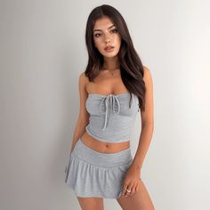 Olivia Mark - Sleeveless Pleated Top and Skirt Set Dressy Summer Dresses, Top And Skirt Set, Pleated Top, High Low Skirt, Top And Skirt, Low Waisted, Good American, Two Piece Outfit, Olivia Mark