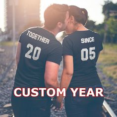 Cute tshirts for a couple or would make a great gift for Father's day or mother's day. #tshirts #couple #customized #gifts #commissionpaid #ebayaffiliate His And Her Shirts Matching Couples, Casual Black Top For Anniversary, Black Casual Top For Anniversary, Custom Text Crew Neck Top For Anniversary, Custom Text Cotton Shirt For Gift, Casual Black T-shirt For Anniversary, Couples Cotton T-shirt For Gift, Couples Cotton T-shirt Gift, Anniversary Cotton T-shirt With Graphic Print