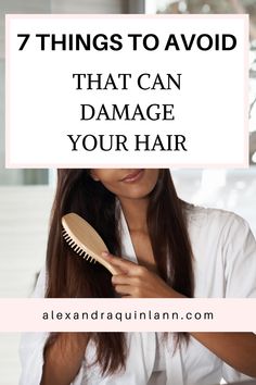 Hair tips! Here are 7 things to avoid that can damage your hair. Stop damaged hair now with these hair tips. Learn the 6 signs of damaged hair, and which hair care products help repair damaged hair! | #beauty #beautyproducts #beautytips #hair Haircuts For Damaged Hair, Natural Hair Repair, Damaged Hair Diy, Hair Plopping, Stop Hair Breakage, Dry Hair Care, Damage Hair Care, Grow Hair Faster