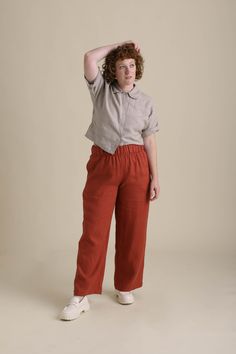 Olivia is wearing a size 28" L. Relaxed Linen Wide Leg Pants With Elastic Waistband, Flax Wide Leg Relaxed Fit Pants, Relaxed Fit Linen Wide Leg Pants With Elastic Waistband, Casual Linen High-waisted Wide Leg Pants, Versatile Linen Wide-leg Pants, Relaxed Linen Wide Leg Trousers, High-waisted Wide Leg Linen Pants With Elastic Waistband, Linen Wide Leg Pants With Elastic Waistband, Relaxed Fit High-waisted Linen Wide Leg Pants