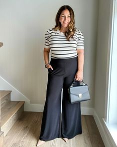 20 Transitional Fall Workwear Outfits – The Recruiter Mom Work Wear Midsize, Mid Size Office Wear, Midsize Trousers Outfit, Black Wide Leg Pants Outfit Work, Mid Size Business Casual, Midsize Business Casual Outfits, Midsize Workwear, Comfy Work From Home Outfits, Curvy Mom Outfits