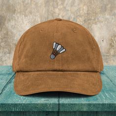 Affordable Classic Flat Bill Baseball Cap, Badminton Player, Corduroy Hat, Denim Cap, Corduroy Fabric, Embroidery Techniques, Dad Hat, Hat Making, Badminton