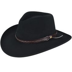 Made with 100% wool LiteFelt® Shape retentive Water repellent Leather hatband with leather lace trim 3 3/4" Pinch front Cassidy crown 3 1/4" brim Made in the U.S.A. The Wind River by Bailey® Firehole is made with our proprietary LiteFelt®, a treated wool that is durable, shape retentive, and water repellent. The Firehole boasts a leather hatband with leather lace trim, a pinch front cassidy crown, and a 3 1/4" brim. It is finished with a Dri-Lex sweatband that will keep you cool, dry, and comfor Outback Hat Men, Bailey Hats, Mens Western Wear, Western Themed Wedding, Cowboy Gifts, Outback Hat, Cowgirl Gifts, Wind River, American Frontier