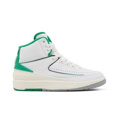 Brand New Sporty Green Jordan Shoes With Abzorb Midsole, Green High-top Sneakers With Medium Fit, Green High-top Sneakers Medium Fit, Green High-top Sneakers, Air Jordan 2 Retro, Jordan Green, Air Jordan 2, Lucky Green, Shoes Air