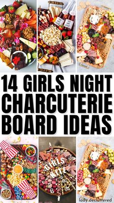 The best way to unwind with your girlfriends is with a girls night in, and what better way to kick off the festivities than with a charcuterie board? There’s something special about indulging in a spread of delicious meats, cheeses, crackers, and fruits with your closest friends. - Lady Decluttered | Girls Night Charcuterie Boards Dinner Party Board Ideas, Charcuterie Board For Bachelorette Party, Ladies Night In Party Ideas Food, Fun Boards Food, Healthy Snacks For Girls Night, Charcuterie Board Ideas Ladies Night, Food For Ladies Night, Charcuterie Night Ideas, Food Board Night Ideas