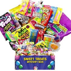 the sweet treats mystery box is filled with candy