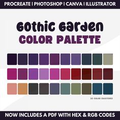 the color palette is shown for photoshop