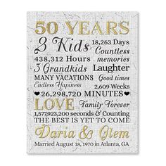 50th Anniversary Gifts for Parents | Custom Photo Canvas 50 Anniversary Gift Ideas, 40 Year Anniversary Gift, 50th Wedding Anniversary Gift Ideas, 50th Anniversary Gifts For Parents, 50 Years Anniversary Gift, Golden Anniversary Gifts, 40 Year Anniversary, Anniversay Gifts, 50 Wedding Anniversary Gifts