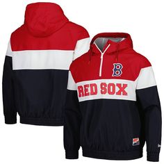 Stay warm and show your Boston Red Sox pride with this New Era Ripstop Raglan Quarter-Zip Hoodie Windbreaker Jacket. This lightweight hoodie features a mesh lining and raglan sleeves for a comfortable fit. The screen-printed Boston Red Sox graphics and elastic cuffs and waistband add a touch of team spirit. Whether you're at Fenway Park or watching from home, this pullover will keep you comfortable and stylish while you cheer on the Red Sox.Stay warm and show your Boston Red Sox pride with this New Era Ripstop Raglan Quarter-Zip Hoodie Windbreaker Jacket. This lightweight hoodie features a mesh lining and raglan sleeves for a comfortable fit. The screen-printed Boston Red Sox graphics and elastic cuffs and waistband add a touch of team spirit. Whether you're at Fenway Park or watching from Casual Fall Windbreaker For Sports Events, Varsity Hooded Outerwear For Sports Season, Collegiate Hooded Outerwear For Sports Events, Hooded Varsity Outerwear For Sports Season, Sports Season Hoodie For Sports Events, Sports Hoodie For Sports Events, Collegiate Hooded Sports Outerwear, Fan Apparel Long Sleeve Outerwear For Sports Events, Collegiate Hooded Outerwear For Fall