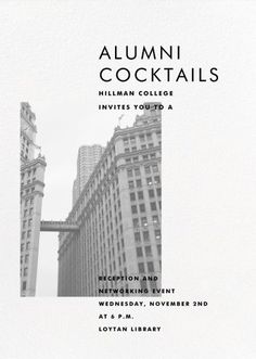 the front cover of an event with buildings in the background and text that reads, autumn cocktails