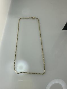 14kt yellow gold rope chain, weighs 3.5dwt! 15” long and 1.7mm thick! 14k Gold Link Rope Chain Necklace, Classic 14k Gold Rope Chain Necklace, Classic Rope Chain Necklace In 14k Gold, 14k Gold Rope Chain Necklace For Formal Occasions, 14k Yellow Gold Rope Chain Necklace, Formal 14k Gold Figaro Rope Chain Necklace, 14k Yellow Gold Wheat Rope Chain Necklace, 14k Yellow Gold Wheat Chain Necklace, Tanzanite Diamond Ring