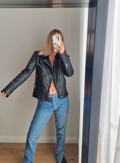 Perfect quality real leather jacket. DEADWOOD brand. Check the prices here: https://www.deadwoodstudios.com/collections/jackets-women. The item is hand-picked, not new. Size tag 42. For your reference, model wears size S/M, is 175 cm tall and 65 kg weight. Would say, that the best fit would be XS-S. For me it is too tight. The leather is hard, not soft. Edgy Leather Biker Jacket With Zip Fly, Everyday Winter Leather Jacket, Punk Leather Jacket With Zip Fly, Edgy Leather Jacket With Zip Fly, Trendy Leather Jacket With Zip Fly, Real Leather Jacket, Zipper Jacket, Leather Zipper, Black Leather Jacket