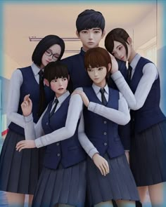 an image of a group of people in school uniforms