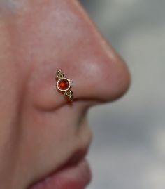 3mm Garnet NOSE RING // Gold Nose Hoop 20g - Cartilage Earring - Helix Piercing - Rook Piercing - Tr Nickel-free Hoop Septum Ring For Wedding, Nickel Free Hoop Septum Ring For Wedding, Hoop Metal Nose Rings, Nickel Free Small Hoop Nose Rings, Hypoallergenic Metal Hoop Rings, Hypoallergenic Metal Rings, Pierced Round Metal Nose Rings, Pierced Metal Nose Rings, Hypoallergenic Hoop Wedding Piercings