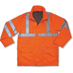 Ergodyne GloWear Class 3 Orange Rain Jacket, Hi-Vis Orange, 2X

Class 3 rain jacket: breathable poly shell keeps the rain out while letting perspiration escape.

California Proposition 65 Warning. Waist Jacket, Reflective Material, Personal Protective Equipment, Rain Wear, The Rain, Vest Jacket, Rain Jacket, Work Wear, Cell Phone