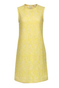 Current Boutique-Carven - Yellow Sleeveless Tweed Shift Dress w/ Pockets Sz 8