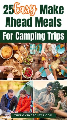 the cover of 25 easy and cheap meals for camping trips