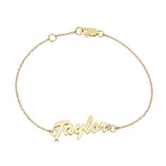 Finally, a nameplate bracelet without the markups. Create a dainty name bracelet with your name or a loved ones. Choose up to 12 letters! Choose the metal type you like best: 14K white gold, 14K yellow gold, or 14K rose gold. We'll add a .03 carat diamond at the end. Read more about the popularity of nameplate necklaces here. CUSTOMIZATION We can customize any piece of fine jewelry. Please submit a request here if you would like to make adjustments to this personalized name bracelet. Customizati