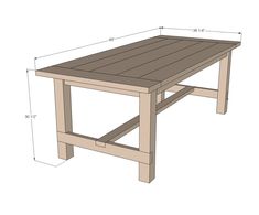 a table with measurements for the top and bottom section, including one leg on each side