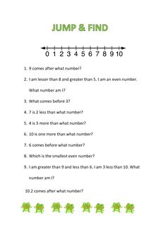 a number line worksheet with numbers on it