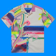 Check out this bold button-down shirt with a trendy oversized fit, that works well for outfit layering! 🎨 Funky Street Art Hawaiian Shirt "Hello from the Cruise" 🚢 Dive into a sea of colors with our vibrant "Hello from the Cruise" Button Down Shirt! Perfect for summer, this shirt blends the spontaneous energy of street art with the adventure of travel, making it a must-have for trendsetters and art lovers alike. 👕 Shirt Features: Vibrant Artwork: Inspired by the freestyle and improvisational Spring Button-up Camp Shirt For Streetwear, Trendy Cotton Hawaiian Shirt For Spring, Spring Graphic Print Shirt With Camp Collar, Multicolor Camp Collar Shirt For Spring, White Button-up Hawaiian Shirt For Spring, Spring Graphic Print Collared Camp Shirt, Spring Graphic Print Collared Shirt, Trendy Printed Camp Shirt For Spring, Spring Collared Camp Shirt With Graphic Print