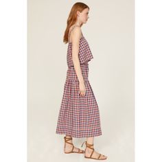 Red plaid cotton (100% Cotton). Midi. Front button closure. 33.5" from waist to hemline. Imported. Casual Cotton Plaid Skirt, Red Cotton Plaid Dress For Picnic, Casual Gingham Cotton Skirt, Plaid Cotton Skirt For Picnic, Button Front Skirt, Rent The Runway, Closet Designs, Matching Top, Fit Inspo