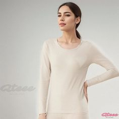 Qteee - Premium Cotton Thermal Underwear Set - Cozy Base Layer for Winter Wear Long Sleeve Print Dress, Hem Top, Thermal Insulation, Round Neck Tops, Outdoor Wear, Costume Dress, Sleeve Detail, Winter Wear, Base Layer