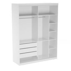 a white bookcase with drawers and shelves