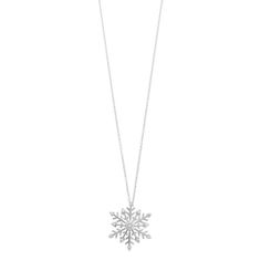 Get set for the winter style in this 1/4 Carat T.W Diamond Snowflake Pendant Necklace. Get set for the winter style in this 1/4 Carat T.W Diamond Snowflake Pendant Necklace. Chain type: cable Metal: sterling silver Finish: polished Pendant size: 21 X 18 MM Packaging: boxed Necklace length: 18 in. Plating: rhodium, 14k gold flash plated, 14k rose gold flash platedDIAMOND DETAILS Total weight: 1/4 ct. Shape: round Setting: prong Size: 18". Color: White. Gender: female. Age Group: adult. Snowflake Pendant Necklace, Snowflake Background, Snowflake Necklace, Snowflake Pendant, Christmas Necklace, Book Jewelry, Necklace Box, Diamond Pendant Necklace, Necklace Chain