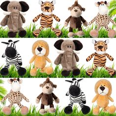 PRICES MAY VARY. Assorted Plush Animal Toys Set: you will receive 12 pieces cute plush animal for kids, including lion, elephant, zebra, giraffe, tiger and monkey; Sufficient quantity and various styles can easily meet your various needs; Note:The product is vacuum packed and needs to be placed for about 2 hours to recover Suitable Size: the lion is approx. 4.8 x 4.12 x 11.8 inches; Zebra is approx. 4.81 x 3.91 x 11.8 inches; Deer is approx. 4.72 x 3.92 x 11.81 inches; Tiger is approx. 3.55 x 4. Sleepover Business, Cr Ideas, Zoo Animal Party, Jungle Theme Parties, Wild Kratts, Jungle Baby Shower Theme, Jungle Party, Jungle Animal, Teddy Bear Stuffed Animal