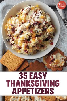 the cover of 35 easy thanksgiving appetizers