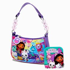 Fashionable & cute, secure this Gabby's Dollhouse™ shoulder bag. This bag is big enough to toss all your everyday essentials inside, while paying homage to your favorite character.Shoulder Bag by Gabby's Dollhouse™8W x 5H x 2D in.20.32W x 12.7H x 508D cm.Material: PU - Claire's Gabby's Dollhouse™ Shoulder Bag Playful Satchel Shoulder Bag For School, Playful School Bag With Character Print, Character Rectangular Bags For Back To School, Character Bags For Back To School, Back To School Character Bag With Rectangular Shape, Cute Multicolor School Satchel, Back To School Multicolor Pouch Bag, Back To School Character Bag Rectangular, Playful Pouch Shoulder Bag For School