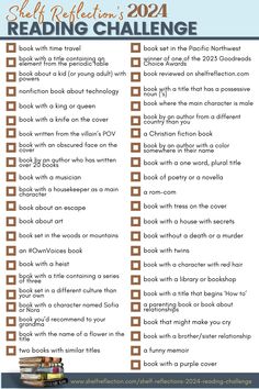 the ultimate reading challenge checklist is shown in blue and brown with an image of books on