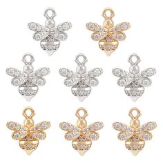 PRICES MAY VARY. Package Includes:You will get 8pcs bee brass charms, measures approx 10x11.5mm, 3mm thick, hole: 1.2mm, 2 colors , 4pcs/color. Bee Charms: This bee charms set is very charming with the unique design. It is simple and understated but gorgeous and classy. Just thread through the hole, easy to install and make a beautiful jewelery. Good Quality: Made from brass, plated with 14K real gold, high brightless. Not easy to oxidize, long lasting. Suitble for premium jewelry making project Premium Jewelry, Jewelry Making Bracelet, Necklace Making, Jewelry Making Project, Bee Charms, Classy Jewelry, Jewelry Making Charms, Brass Charms, Gifts For Your Girlfriend