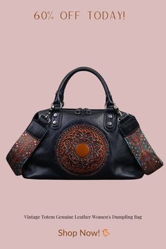 Expertly crafted from top layer cowhide, this Vintage Totem Dumpling Bag combines luxury and practicality for the modern woman. Its large capacity and sturdy design make it perfect for business or commuting, while its unique vintage totem pattern adds an elegant touch. Elevate your style with this genuine leather handbag. Dumpling Bag, Genuine Leather Handbag, Dumplings, Leather Handbag, Modern Woman, Unique Vintage, Leather Women, The Modern, Crossbody Bag