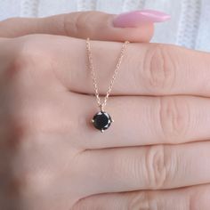 Solid Gold Black Diamond Necklace, Genuine Round Cut Black Diamond Necklace, Black Diamond Solitaire Necklace, Dainty Diamond Necklace Black Diamond : 1.19 CT. (1 piece) Gram : 2.21 Gr. Solid Gold 14K Product Code: MR0012061 Adjustable Chain is Optional Length of Chain 16 inches - 22 inches ABOUT US All our products are handmade . Our jewelry is made with real solid gold and natural diamonds and gemstones . Our store was founded in 1992 . Grand Bazaar / Istanbul (Workshop) TilyaJewelry is with y Elegant Black Necklace With Black Enamel, Formal Round Black Enamel Necklaces, Black Pendant Necklace For Formal Occasions, Formal Black Enamel Round Necklaces, Classic Black Necklace With Round Pendant, Minimalist Black Diamond Jewelry As Gift, Minimalist Black Diamond Jewelry For Gift, Minimalist Black Diamond Jewelry Gift, Classic Black Necklaces With Round Pendant