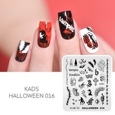 KADS Halloween Stamping Plate Nail Art Stamp Stencil Print Template DIY Tools | eBay Stencil Print, Stencil Printing, Nail Stamping Plates, Stamping Plates, Nail Stamping, Base Coat, Print Templates, Diy Tools, Nail Polish