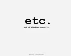 the word etc is written in black and white