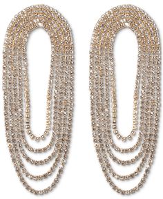 in stock Chain Loop, Rhinestone Chain, Loop Earrings, Jet Setter, Dangling Earrings, Rhinestone Jewelry, Tech Gifts, Luxe Gifts, Inc International Concepts