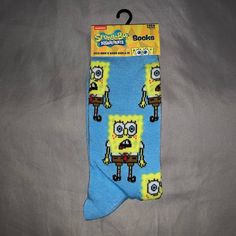 Spongebob Squarepants Sock Fits Men Shoe Size 6-12 Brand New Fun Yellow Cotton Socks, Fun Blue Cotton Socks, Multicolor Casual School Socks, Casual Multicolor School Socks, Paw Patrol Hat, Paw Patrol Movie, Leonardo Ninja Turtle, Random Kid, Nickelodeon Spongebob