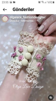 Fabric Cuff Bracelets Diy, Blouse Free Pattern, Lace Cuff Bracelet, Free Pattern Crochet, Crochet Gloves Pattern, Crochet Jewelry Patterns, Crochet Fingerless Gloves