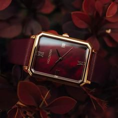 Prestigia (Nacre/Gold) | Holzkern Wood Watches Solar Watch, Watch Review, Perfect Model, Watch Women, Leather Watch Strap, Square Watch, Gift List, Burgundy Red, Wood Watch