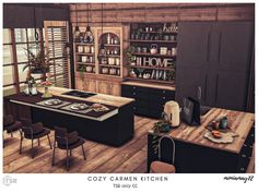 The Sims Resource - Cozy Carmen Kitchen TSR only CC Sims 4 Cozy Cc, Sims Kitchen Cc, Sims 4 Sets, The Sims 4 Custom Content, Moroccan Bedroom, Sims 4 Downloads, Room Corner