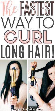 The Fastest Way To Curl Hair That's Thick And Long – The Mom Love Blog How To Curl The Ends Of Your Hair, Best Way To Curl Long Hair, Easiest Way To Curl Hair, Soft Waves Long Hair, Loose Curls Long Hair, Fast Curls, Long Wavy Curls