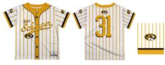 Let your kiddo look cool in his new striped baseball jersey look boys tee shirt. Let him play, go to the game, and cheer loudly and proudly with his Mizzou Tigers gear by Vive La Fete.Celebrate your favorite player with our classic design Mizzou Tigers striped baseball jersey look overstitched crewneck short sleeve top featuring player name and number. Officially Licensed product sold by Vive La Fete.This awesome graphics, fun and game day crew neck t-shirt features officially licensed Mizzou Ti Mizzou Tigers, Missouri Tigers, Mlb Players, Tiger Stripes, Boy Tees, Baseball Jersey, Performance Fabric, Baseball Jerseys, Tee Design