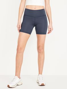 elasticized waistband hidden back pocket go-dry wicks moisture sits at belly button fitted hits above knee 6" inseam models are approx.  5'9" and wear sizes s (4), l (12), or xl (18) 6 Inches, Jack Black, Hot Deals, Above Knee, Biker Shorts, Old Navy, Overalls, High Waisted, Plus Size